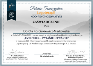 Udział w międzynarodowej konferencji naukowej "Człowiek - pytanie otwarte" (2022)