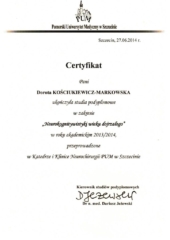 Certyfikat - Neurokognitywistyka (2014)
