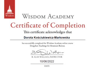 Certyfikat - Alan Wallace - Dzogchen Teachings for Mountain Retreat (2022)